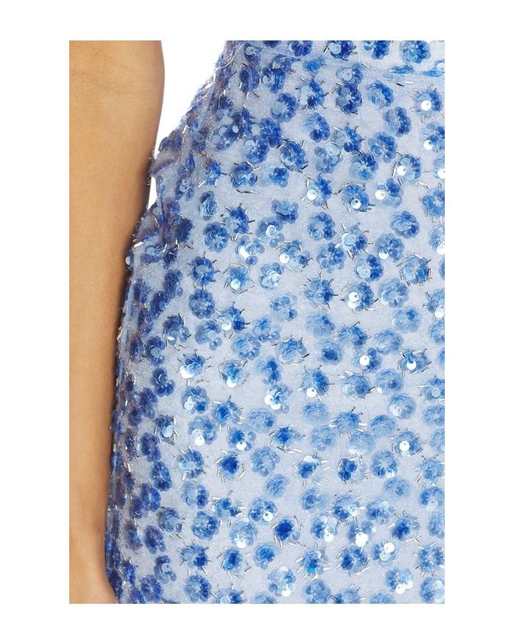 For Love & Lemons Blue Saltwater Sequin Mini Dress