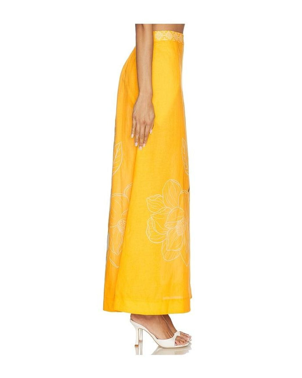 VERANDAH Yellow Magnolia Maxi Skirt