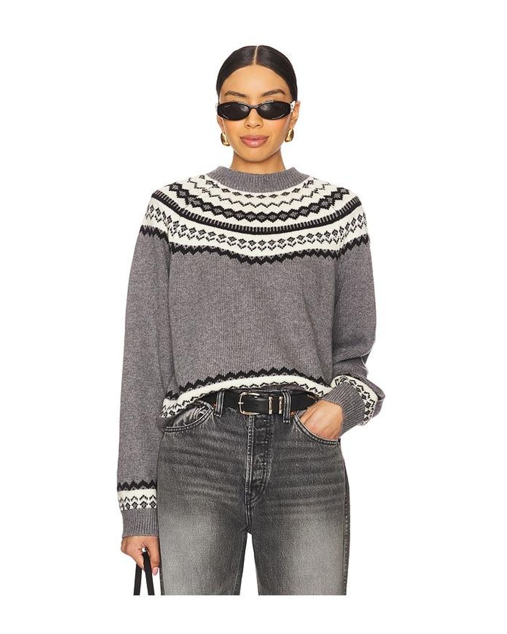 Tularosa Gray Kiva Fairisle Sweater