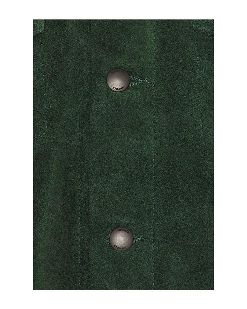vowels Green Suede Trucker Jacket for men