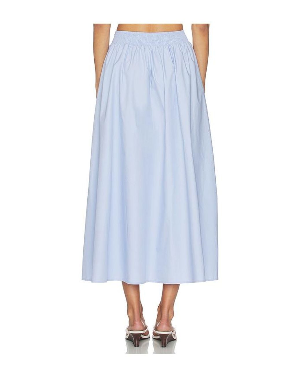 Susana Monaco Blue Poplin Midi Skirt
