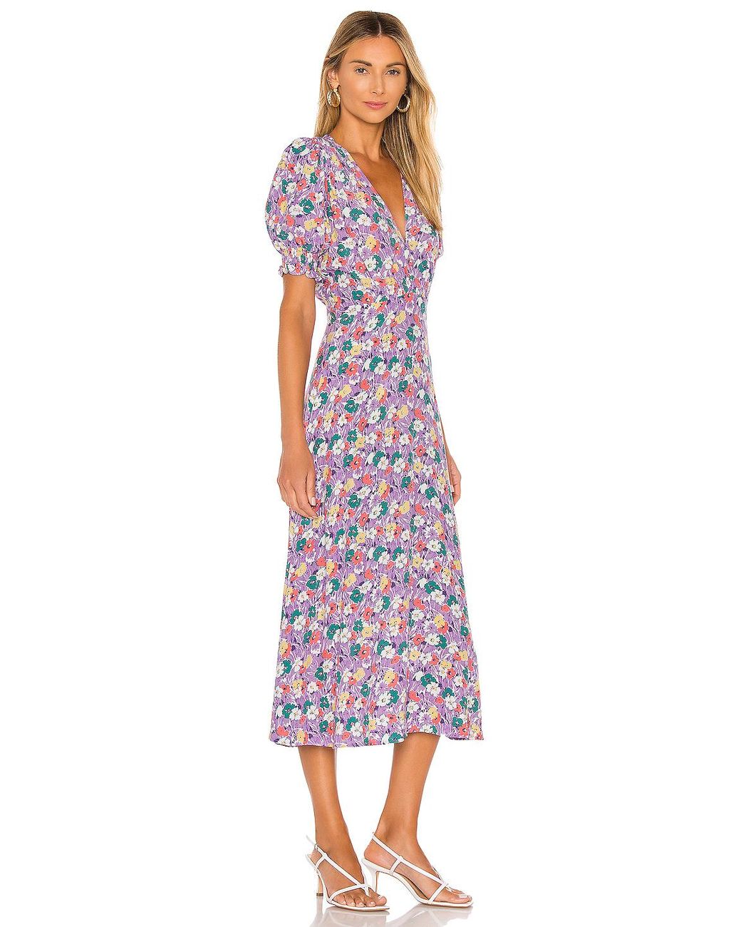 Faithfull The Brand Marie Louise Midi Dress in Purple | Lyst