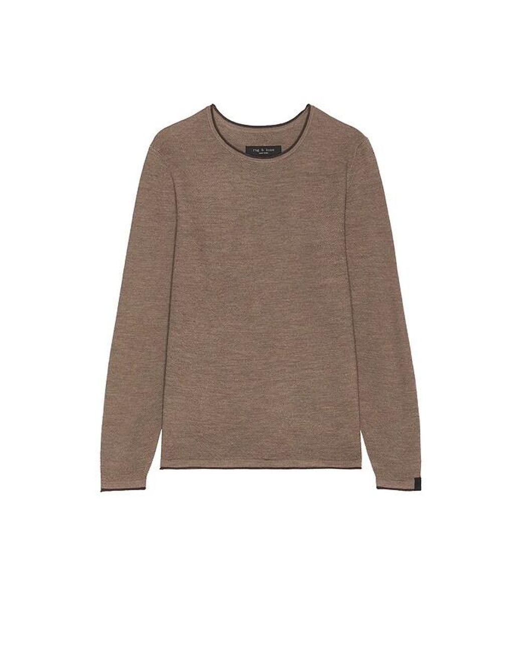 Rag & Bone Brown Brooks Wool Crew Sweater for men