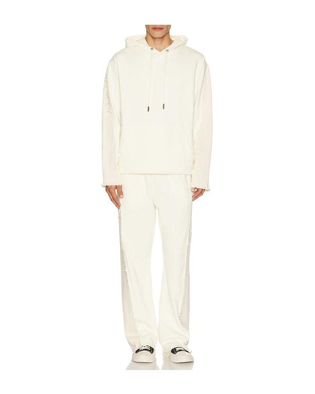 Honor The Gift White Denim Panel Hoodie for men