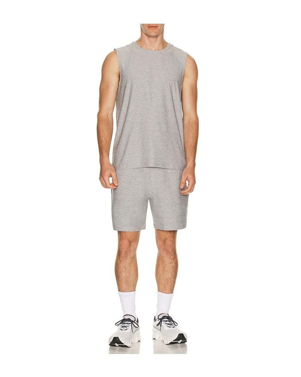 Beyond Yoga Gray Featherweight Free Flo Muscle Tank for men