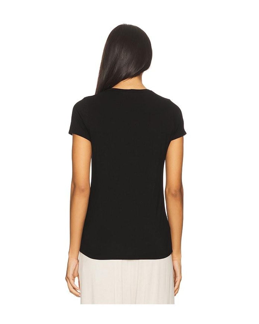 Michael Lauren Black Tucker Short Sleeve Fitted Tee