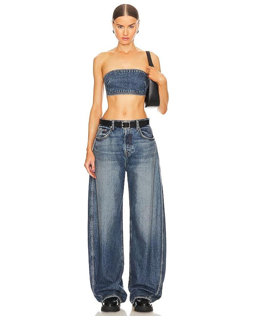 GRLFRND Blue Paola Barrel Leg Jean