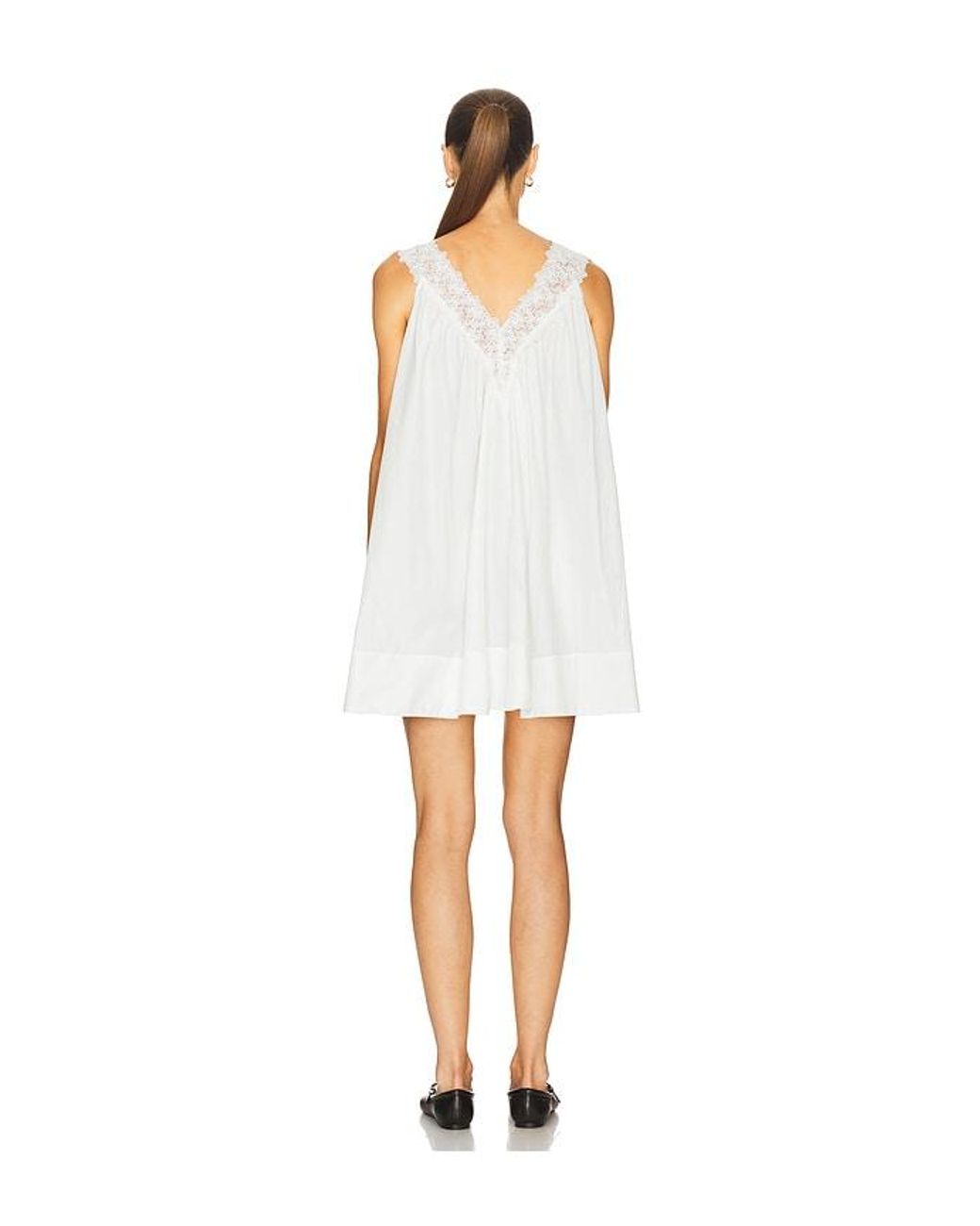 Helsa White Mini Dress With Lace