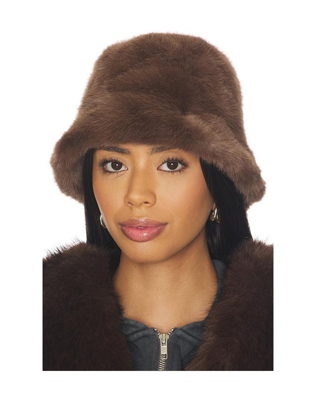 Lovers + Friends Brown Lisa Bucket Hat