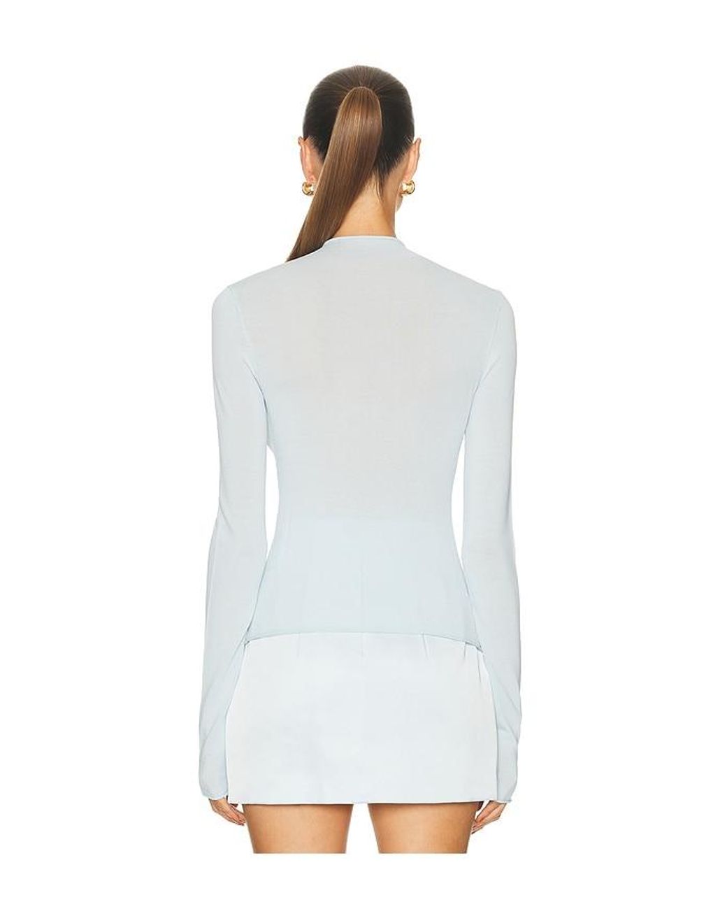 Camila Coelho White Pauline Mock Neck Sweater
