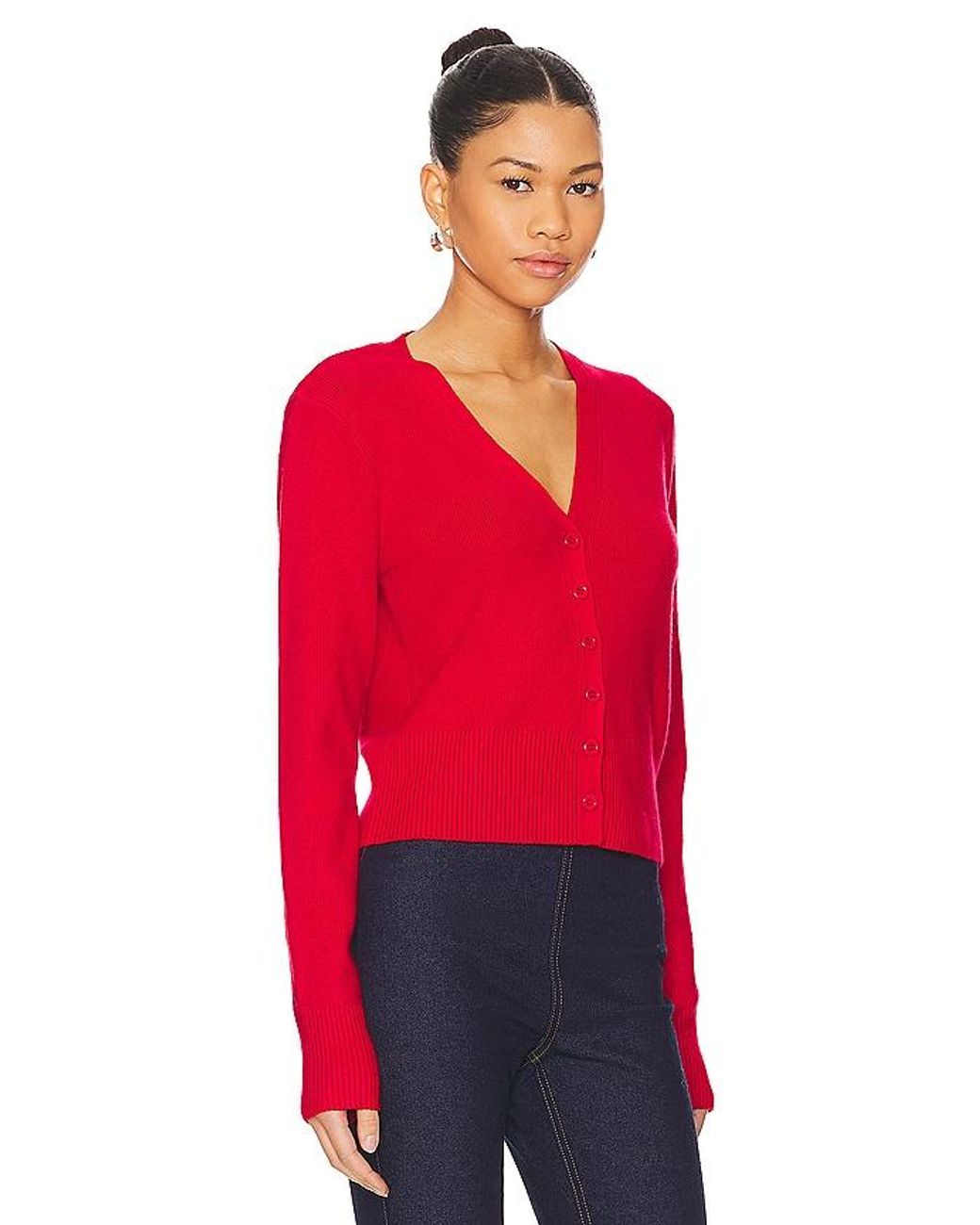 GUIZIO Red Camelie Cardigan Top