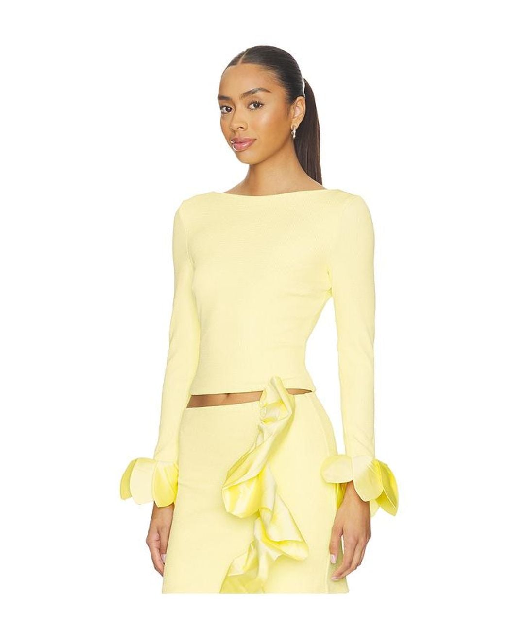 PATBO Yellow Taffeta Tarsila Top