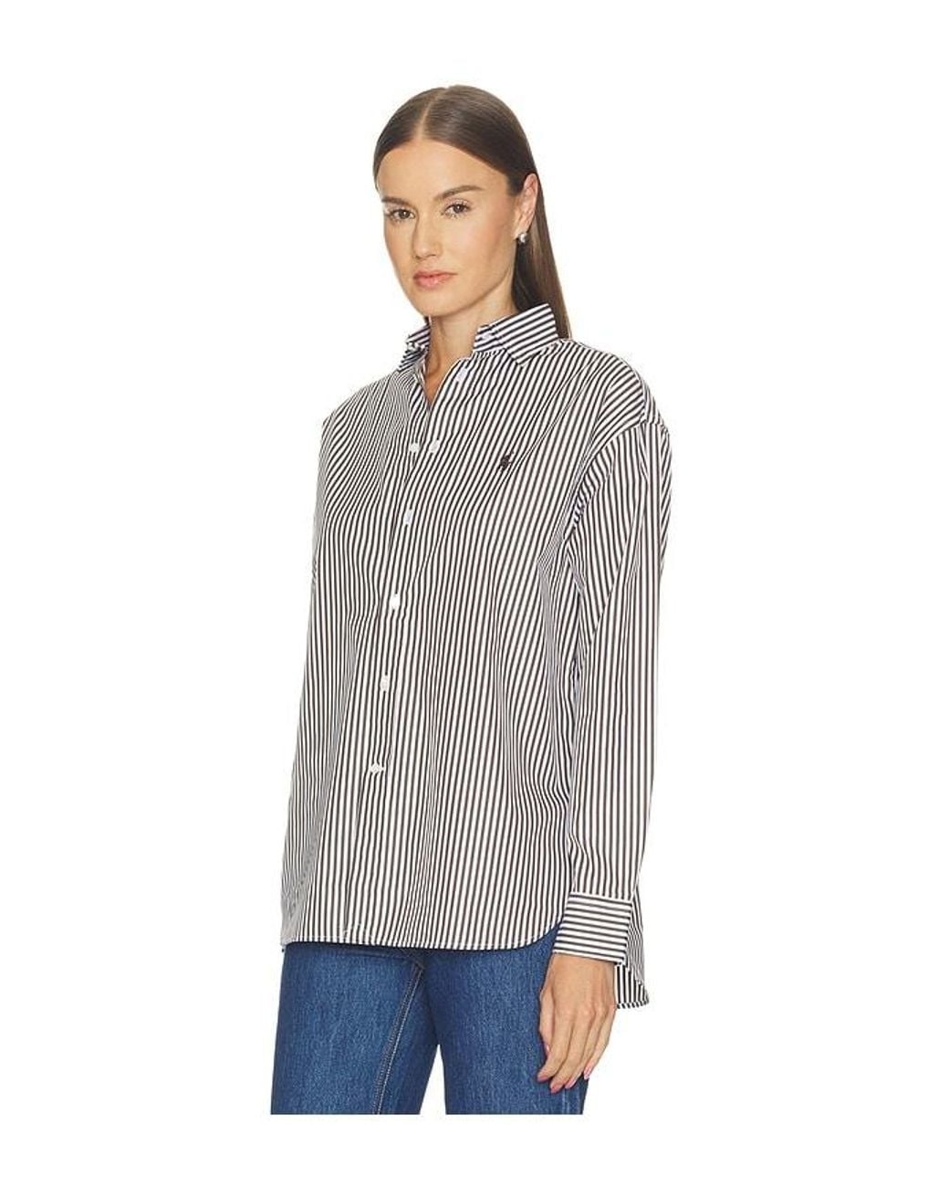 Polo Ralph Lauren Blue Cotton Long Sleeve Blouse