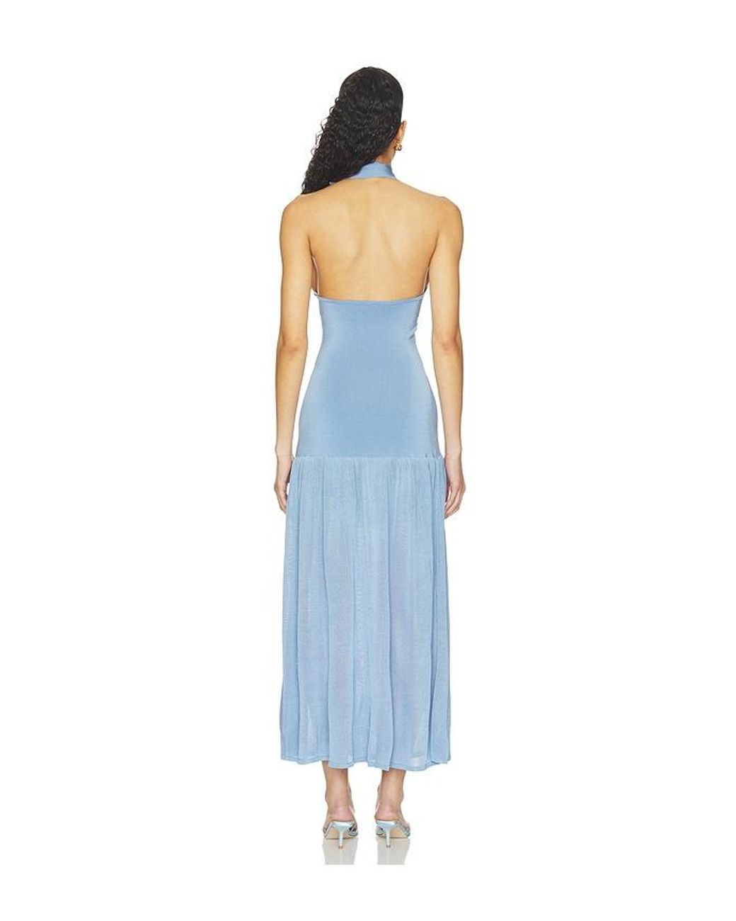 Zimmermann Blue Fairlight Tie Halter Dress