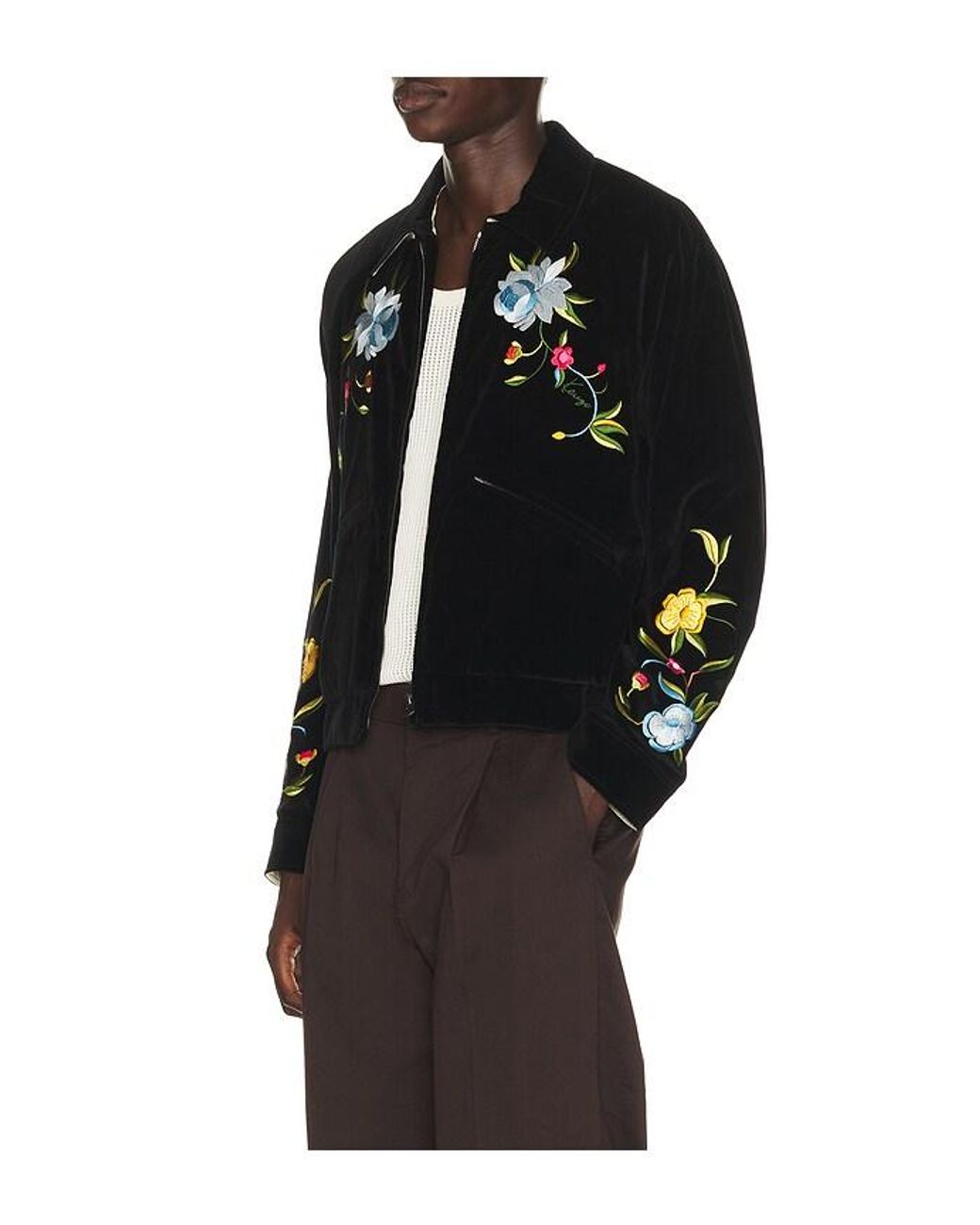 KENZO Black Wildflower Souvenir Jacket for men