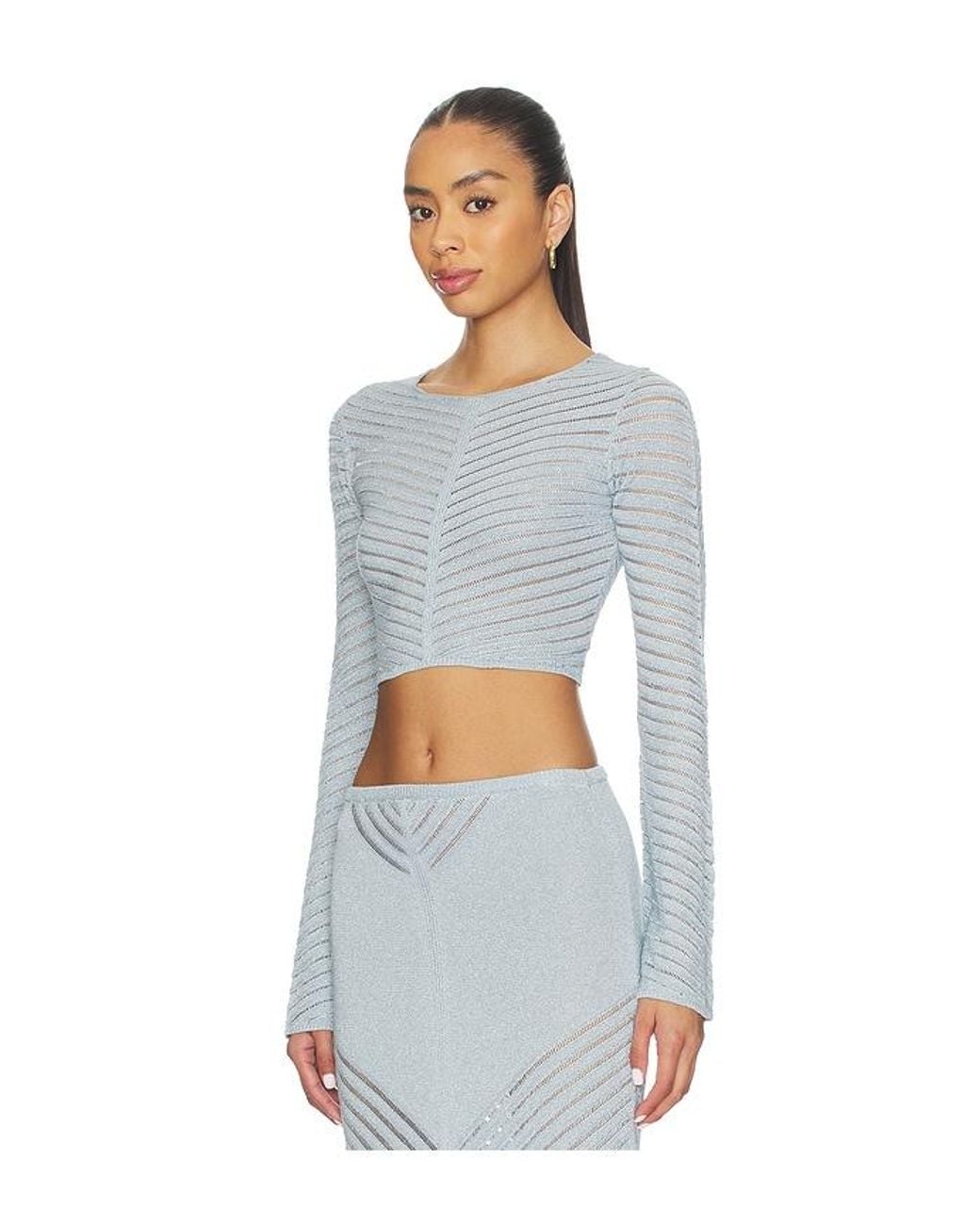 Devon Windsor White Raya Metallic Top