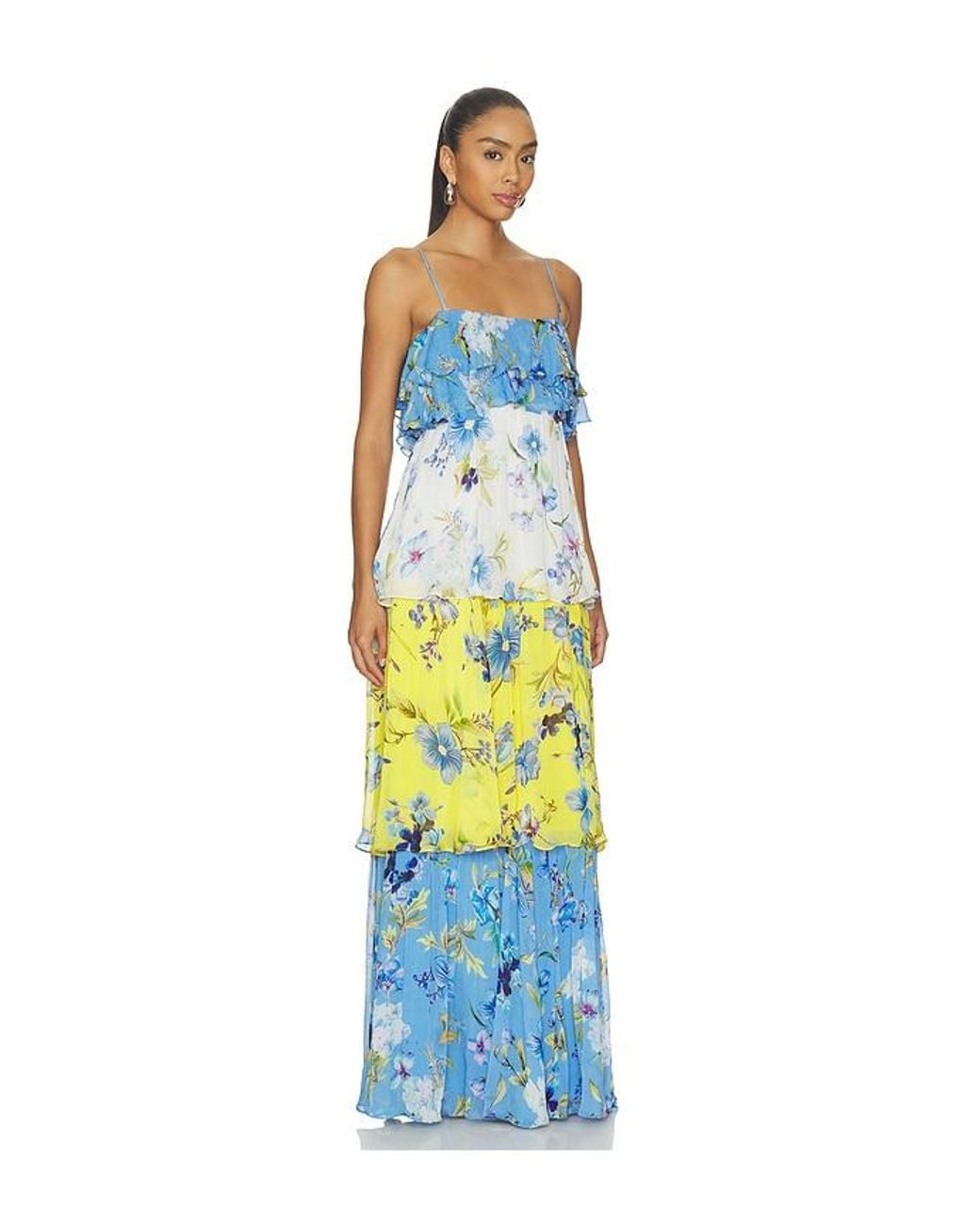 Hemant & Nandita Blue Tiered Maxi Dress