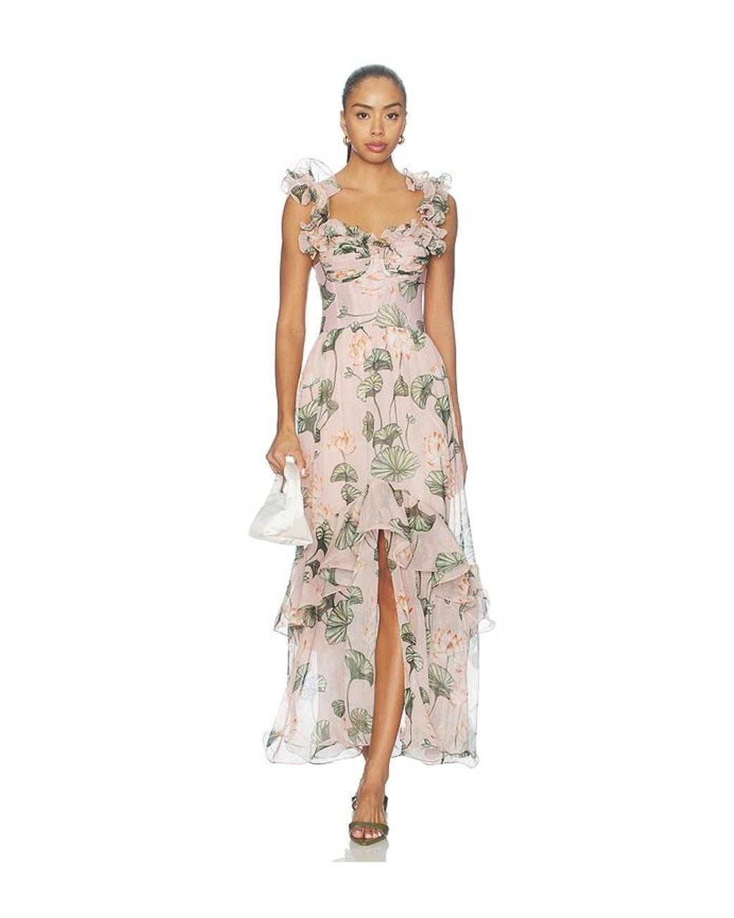 PATBO Natural Lotus Corset Maxi Dress