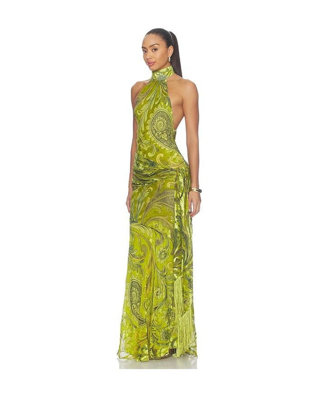 retroféte Multicolor Protea Velvet Dress