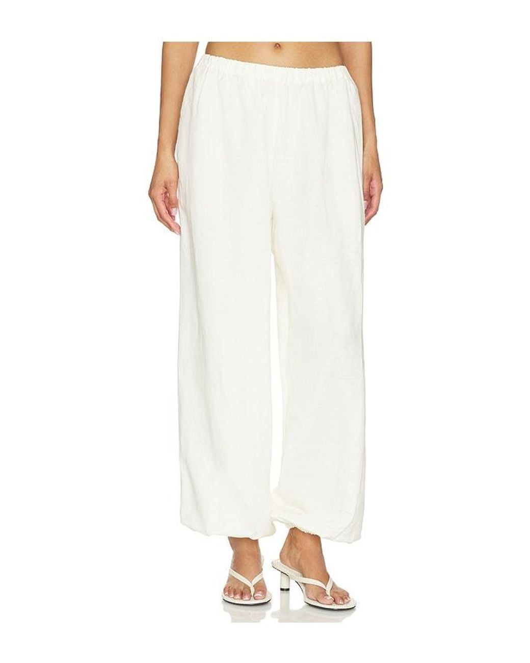 Lovers + Friends White Lexi Linen Pant
