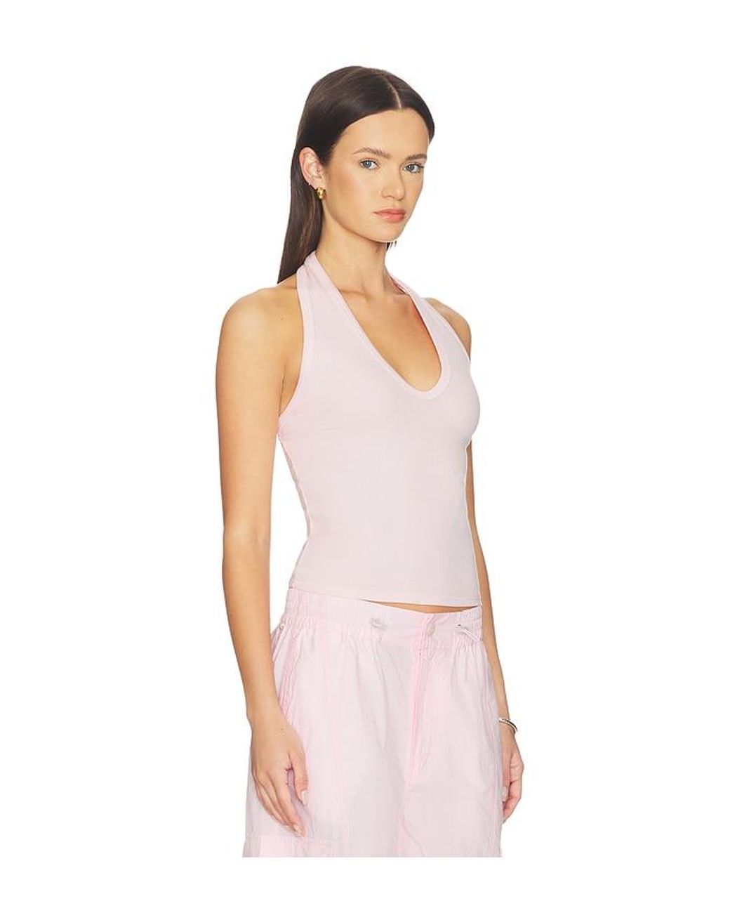Enza Costa Multicolor Cotton Rib U Halter