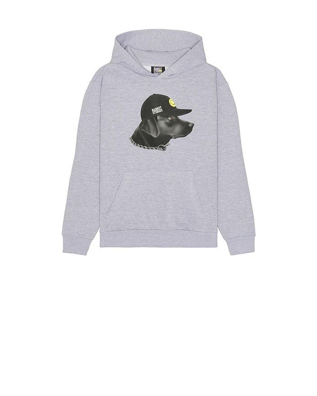 Market Gray Smiley Dog Got Style Hoodie for men