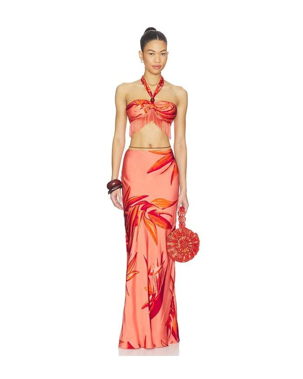 Rococo Sand Red Fringe Top