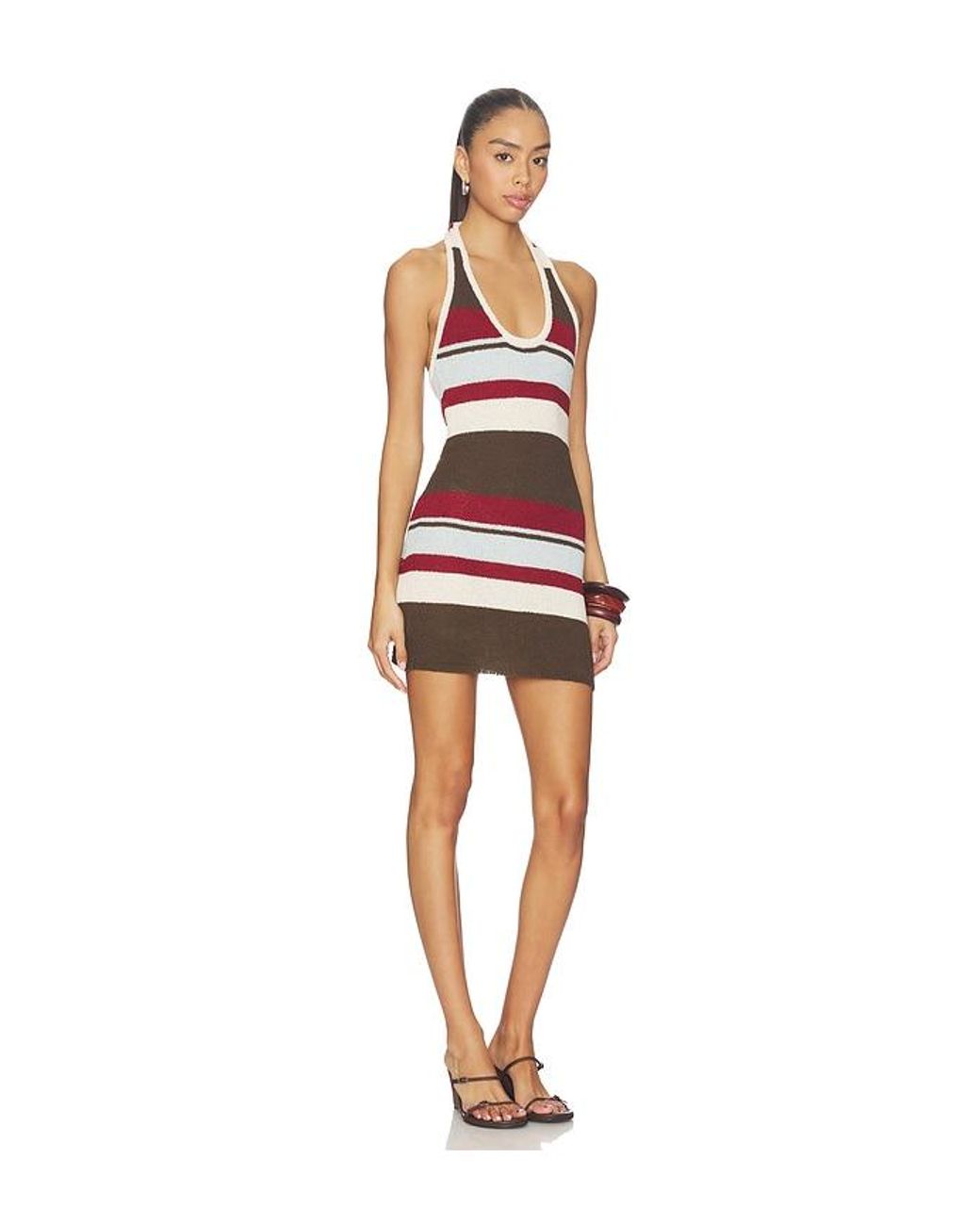 SNDY'S Multicolor Effie Halter Mini Dress