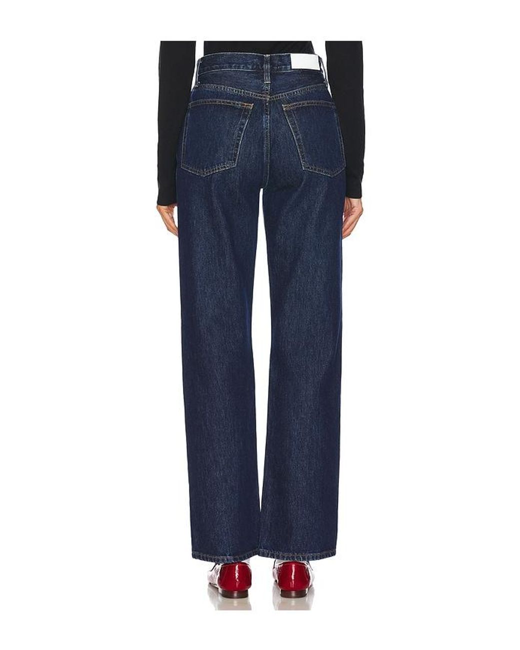 Re/done Blue 90's High Rise Loose Jeans