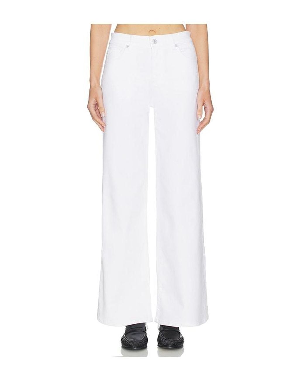 AG Jeans White Saige Wide Leg Jeans
