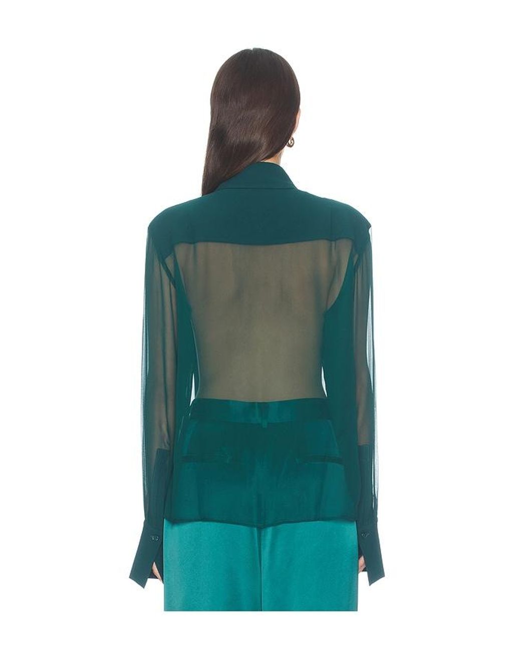 Sans Faff Green Meghan Panelled Silk Blouse