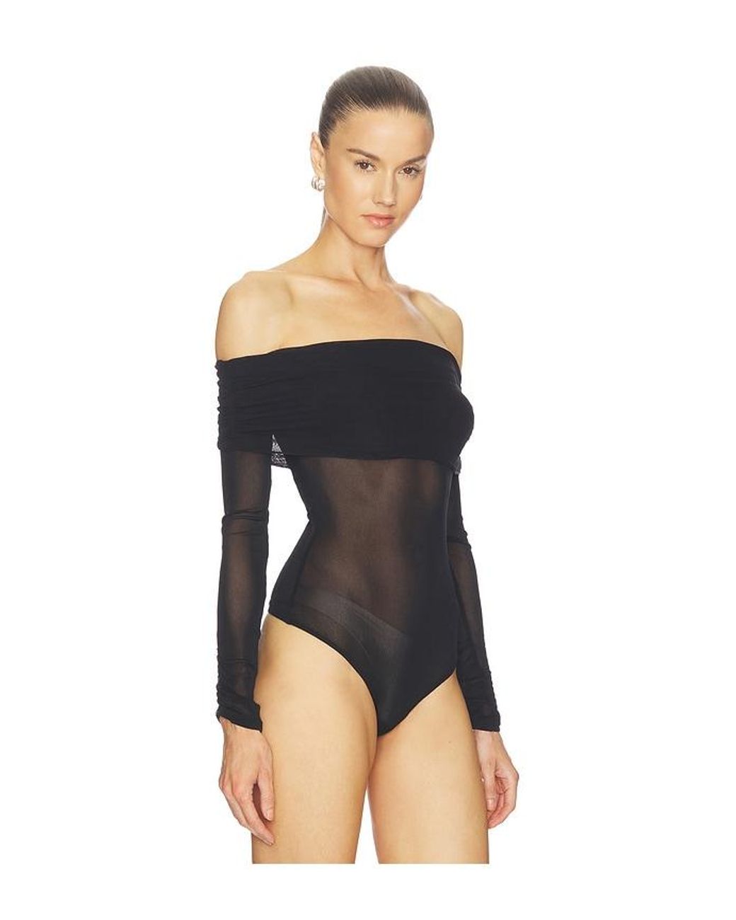 Free People Black Forget Me Not Bodysuit