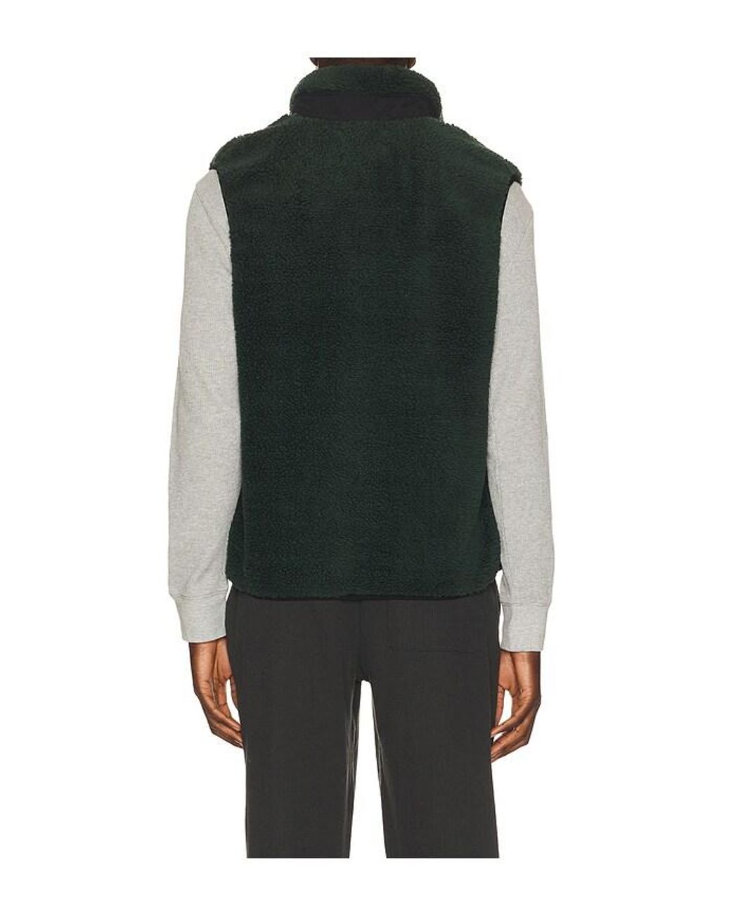Museum of Peace & Quiet Black Wordmark Sherpa Vest for men