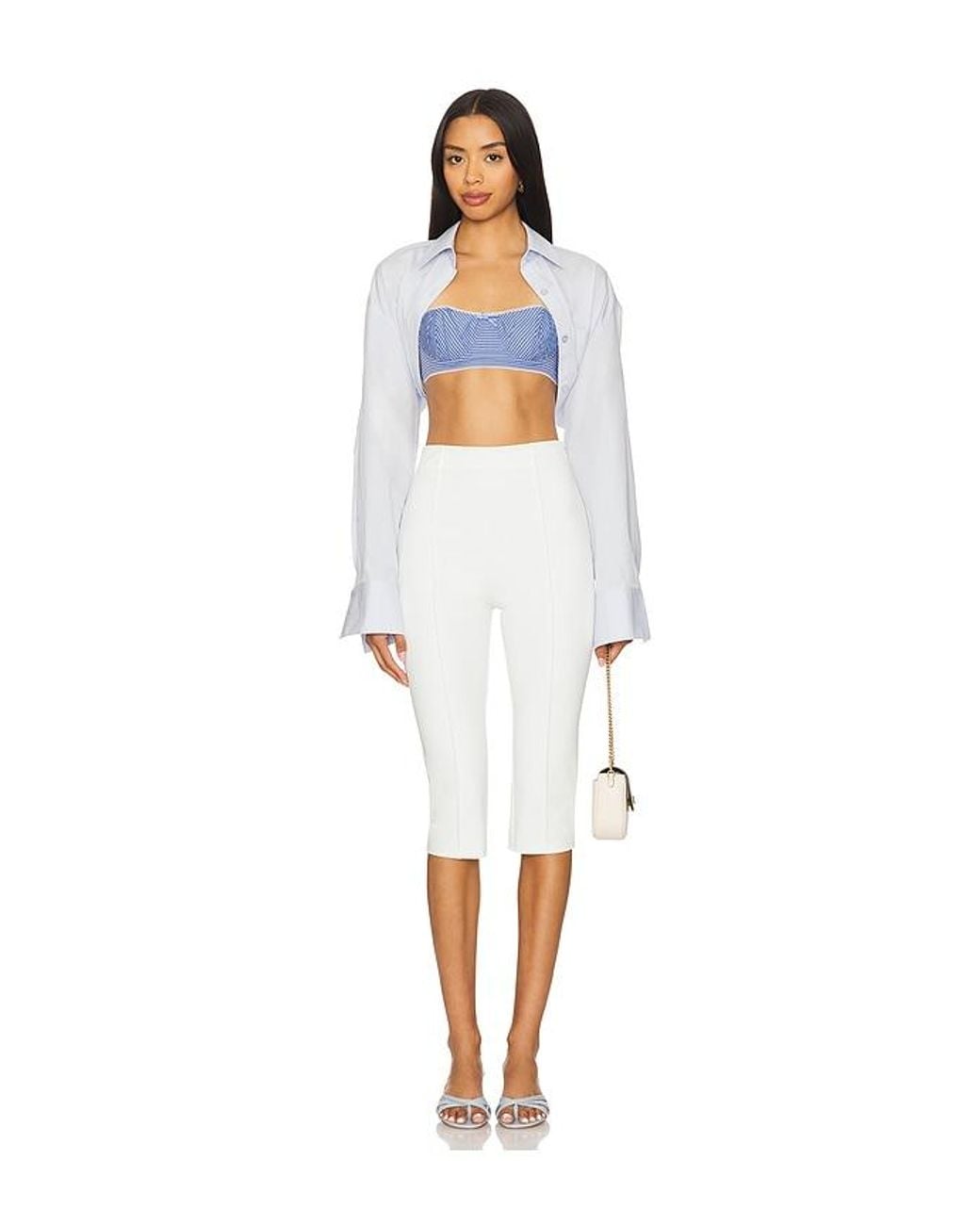 Lovers + Friends White Cindy Cropped Capri Pant