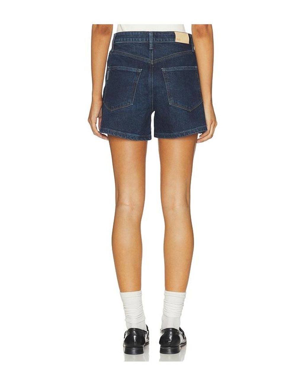 PAIGE Blue Dani Short Finished Hem Seamed Belt Loops Short
