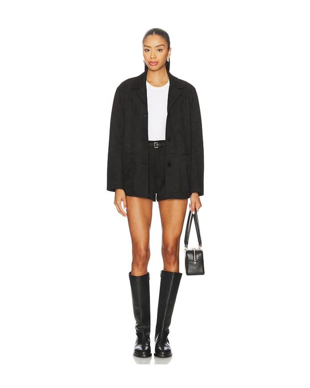 Elodie the Label Black Elodie Hayes Faux Suede Shorts
