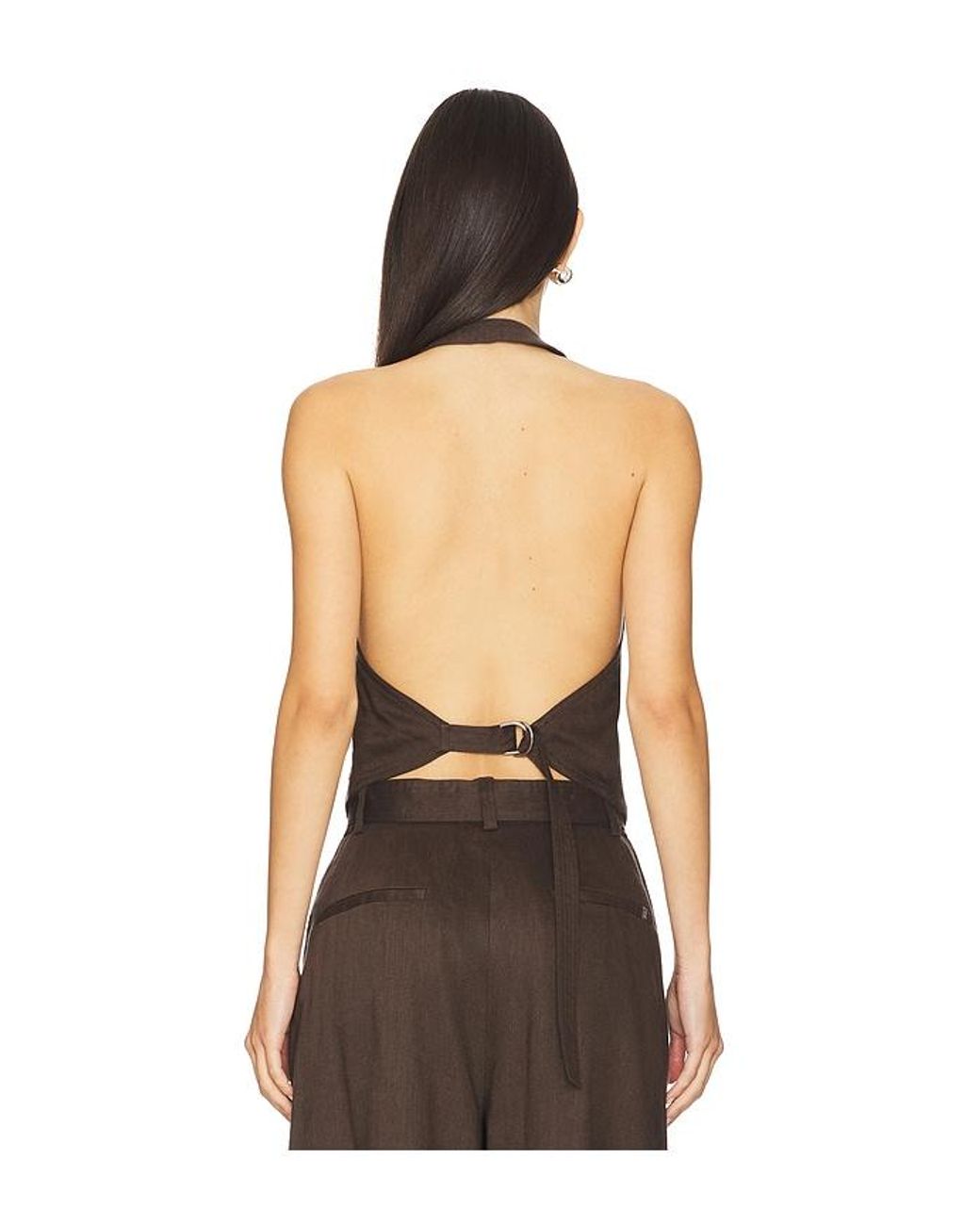 Helmut Lang Brown Halter Vest