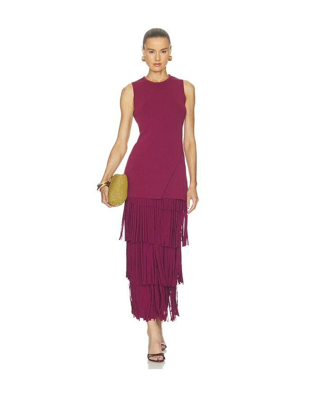 Simon Miller Red Za Za Knit Fringe Skirt