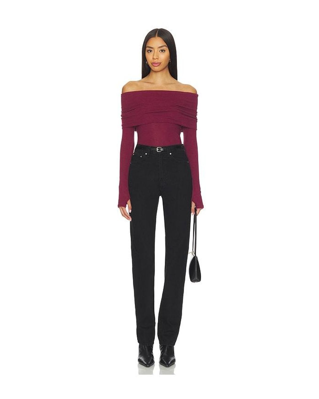 Enza Costa Red Off Shoulder Top