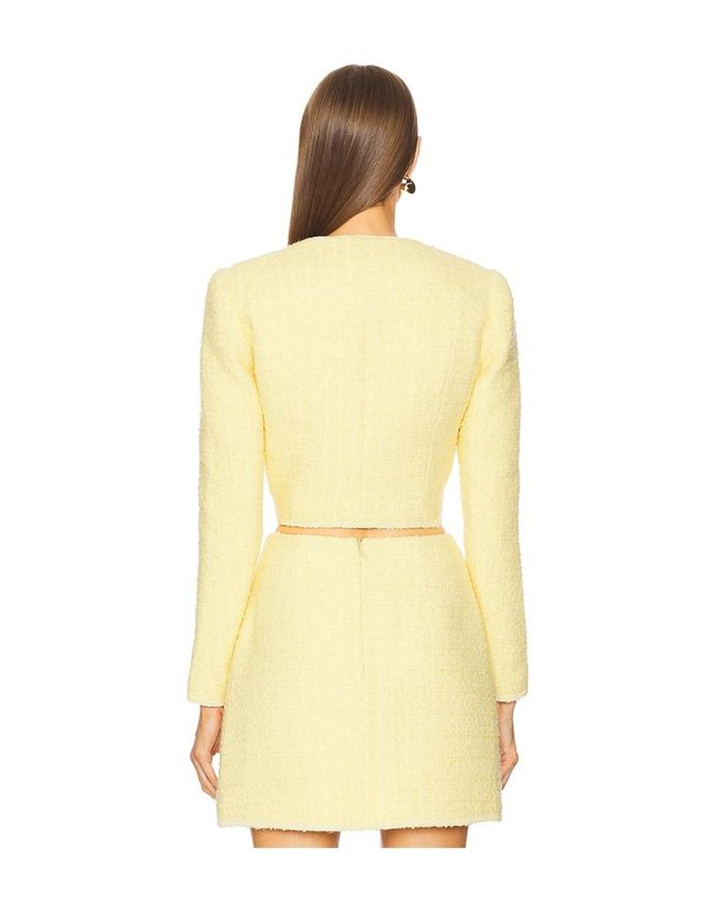 SAU LEE Yellow Abbie Tweed Jacket