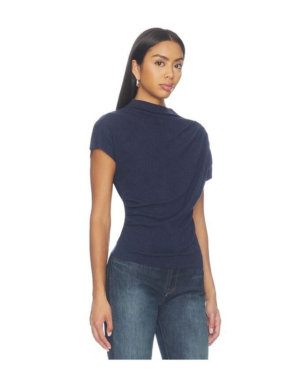 Line & Dot X Revolve Walker Draped Top in Blue | Lyst