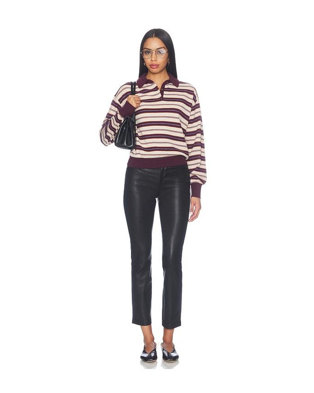 Citizens of Humanity Blue Jenn Straight Leather Pant