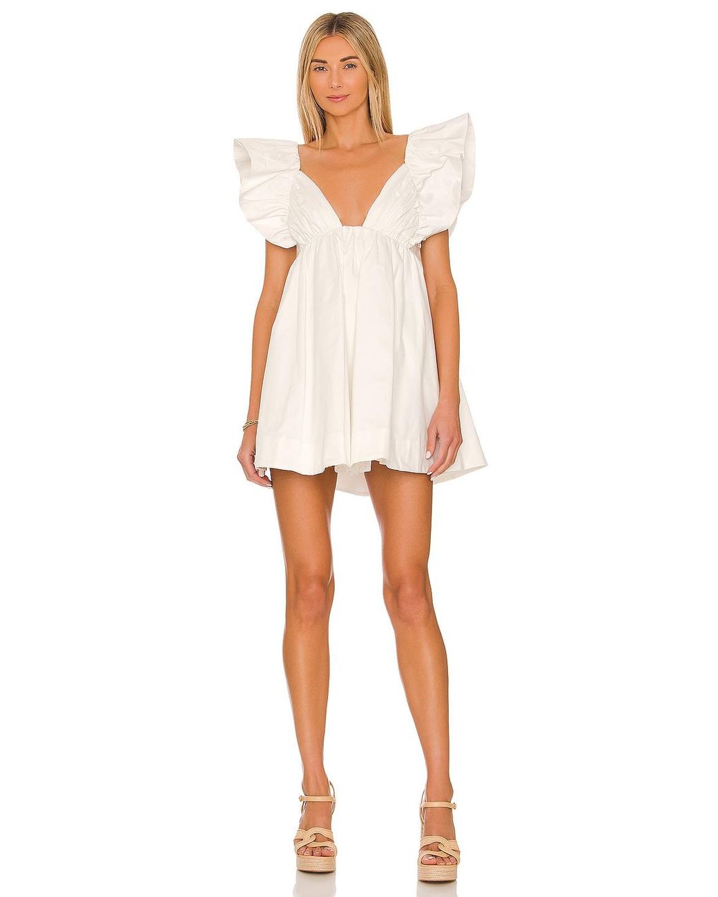 For Love & Lemons Synthetic Clementine Mini Dress in White Lyst