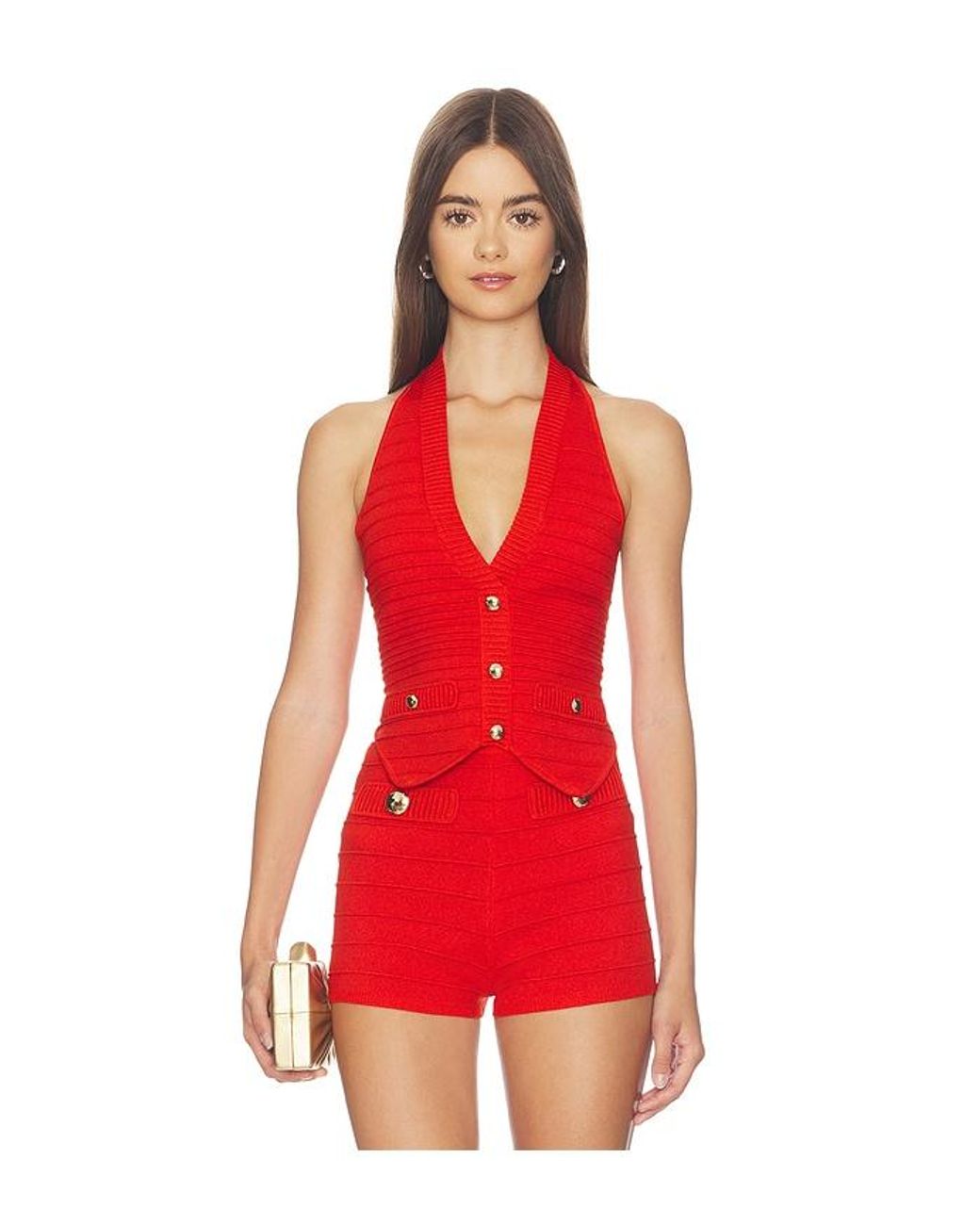 retroféte Red Tinsley Knit Vest