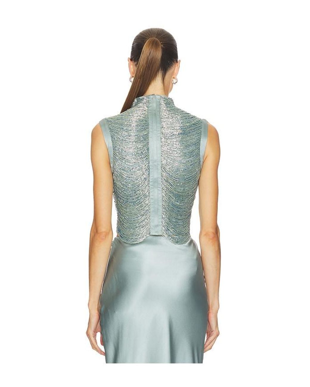 Cult Gaia Blue Taraji Sleeveless Top