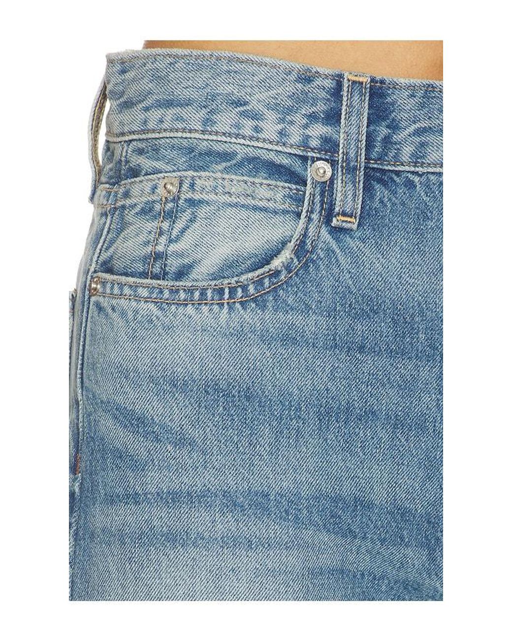 SLVRLAKE Denim Blue London High Rise Straight Leg Jeans