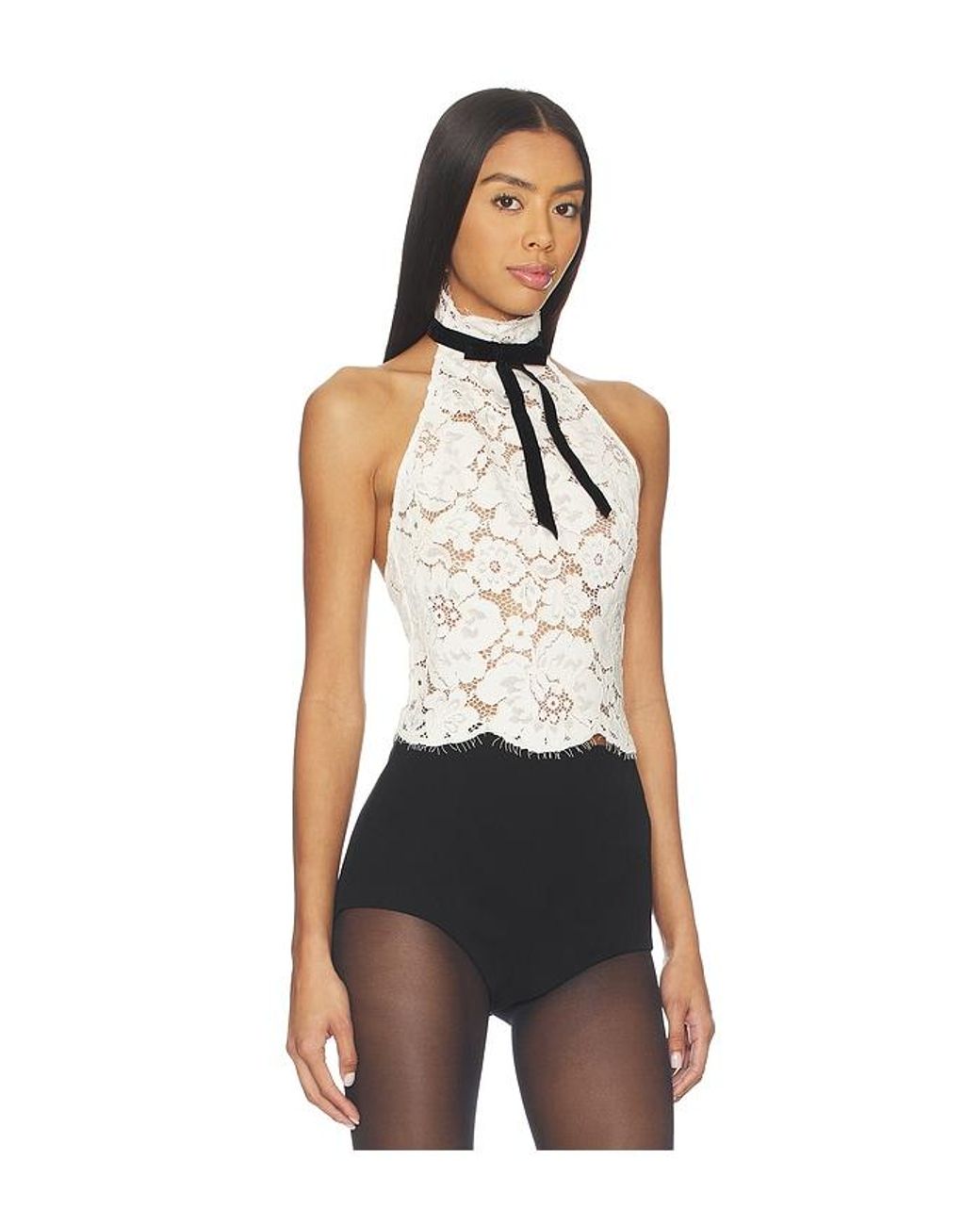 retroféte Blue Ravenna Lace Top