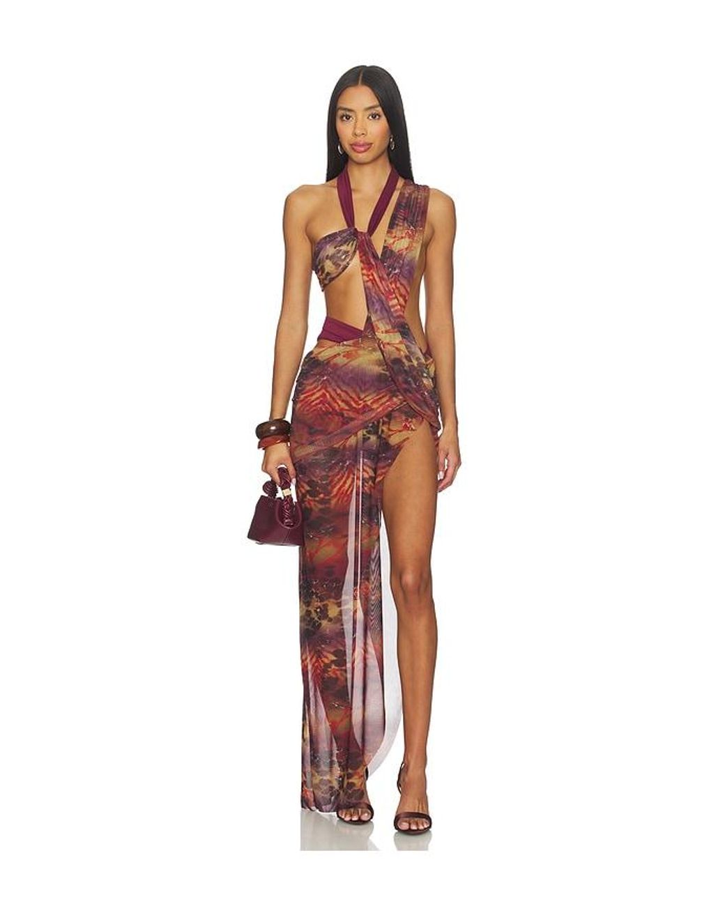 knee length dresses for ladies Veronica Sequin Midi Dress / Leopard Print | Meshki main image 0