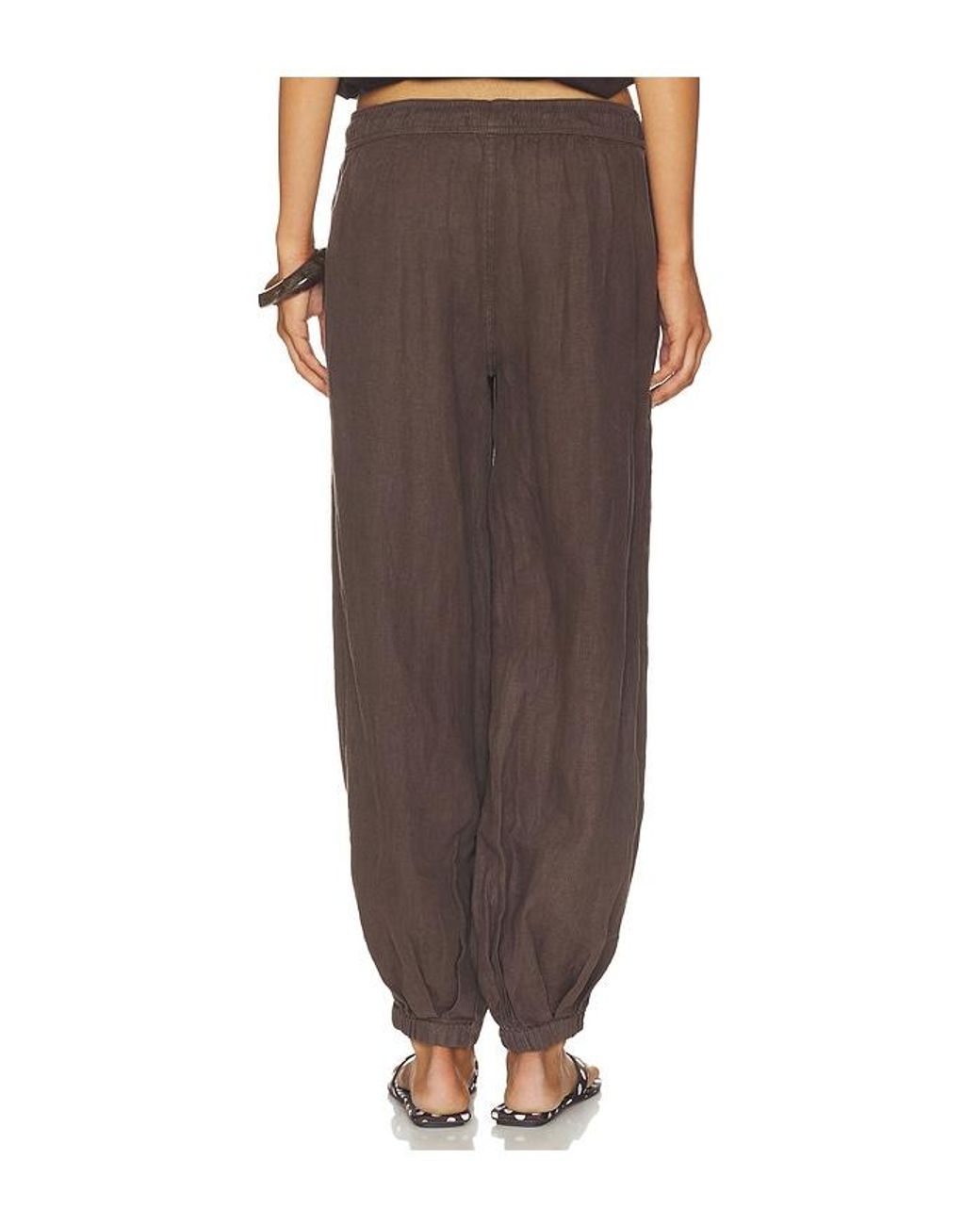 Sanctuary Brown Melody Micro Linen Balloon Pant