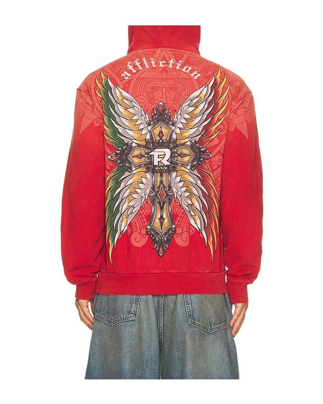 Affliction Red X Fuerza Immortal Zip Hoodie for men